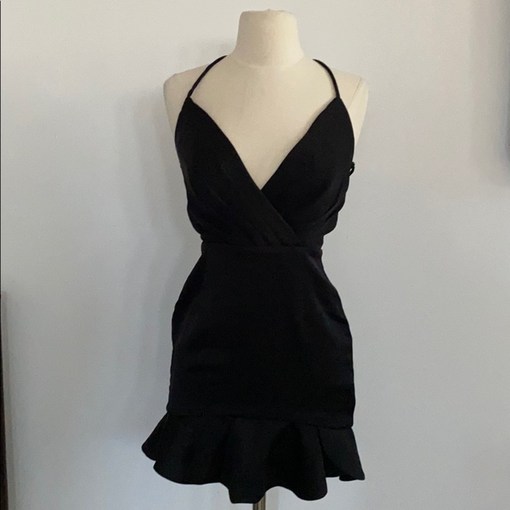 NBD black backless dress